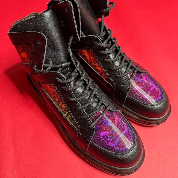 Unique Harajuku Street-Style Men's Fashion Sneakers, Size 10.5 - Picture 3 of 11